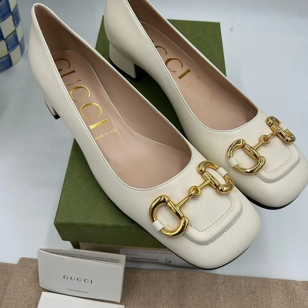Women's Gucci horse bit leather ballet flats size 41 made in Italy